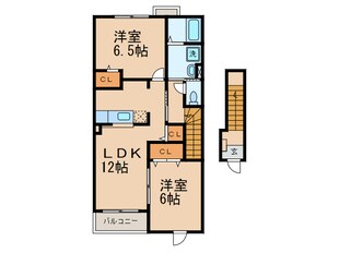 黒江駅 徒歩21分 2階の物件間取画像